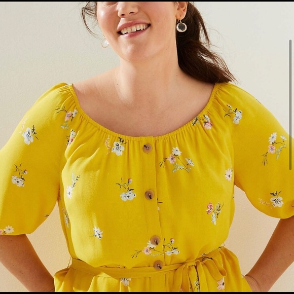 LOFT PLUS Women's NWT Floral Button Down Dress - Picture 2 of 3